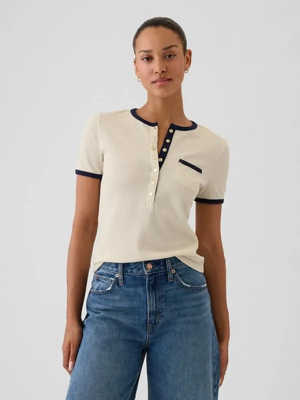 Waffle Pocket Henley Shirt sold by GAP