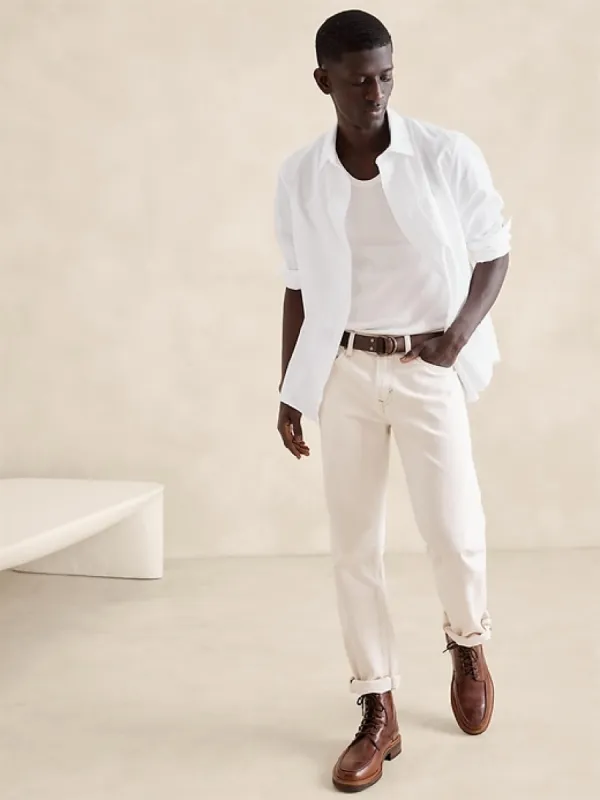Washed Cotton Poplin Shirt sold by Banana Republic
