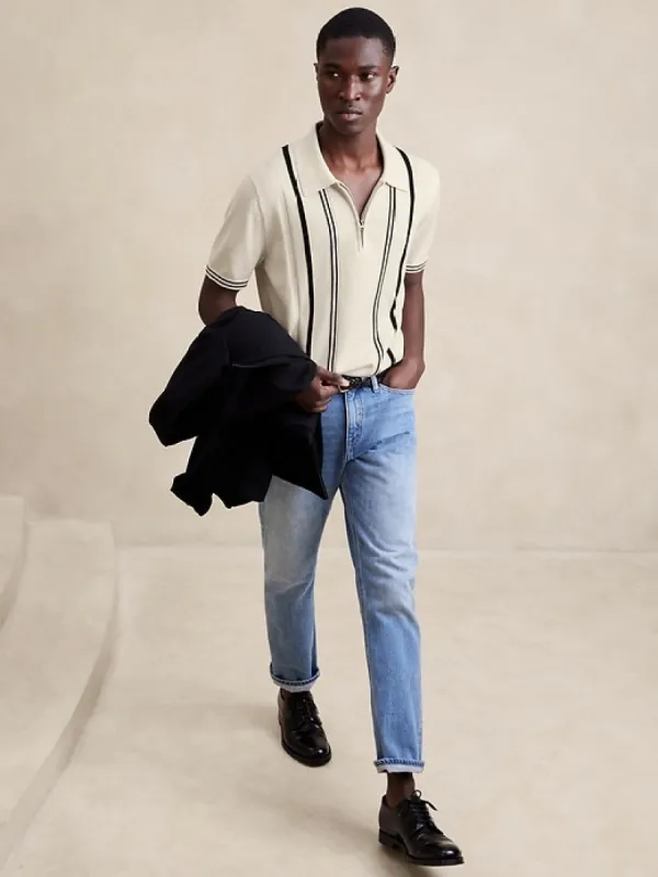 Cotton Zip Sweater Polo sold by Banana Republic
