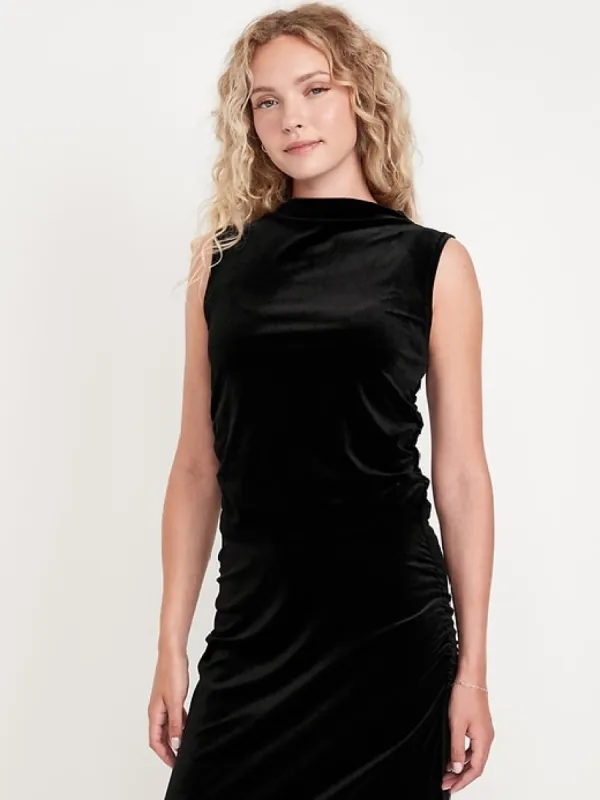 Mock-Neck Velvet Top sold by GAP