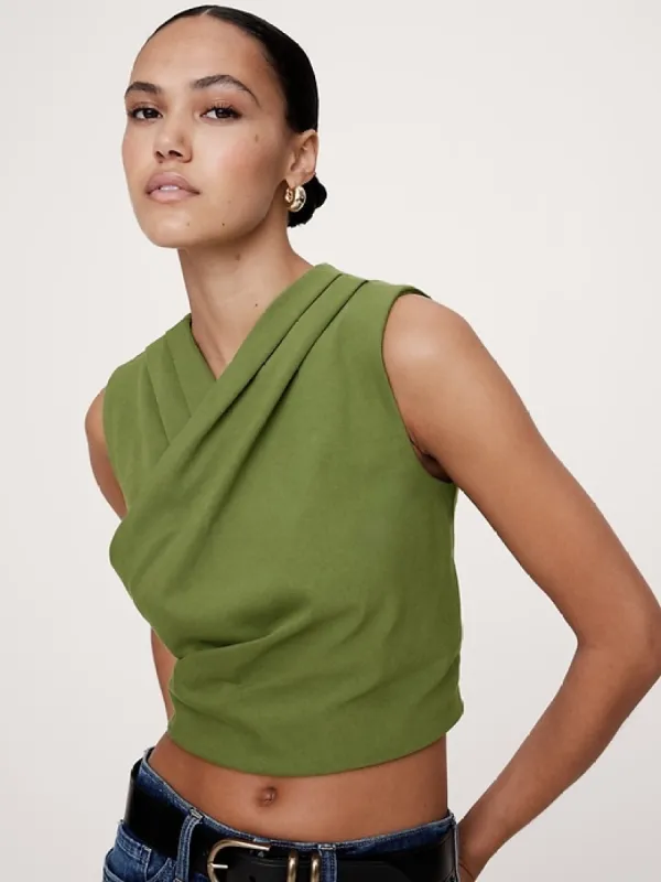 Cotton Wrap Crop Top sold by Banana Republic