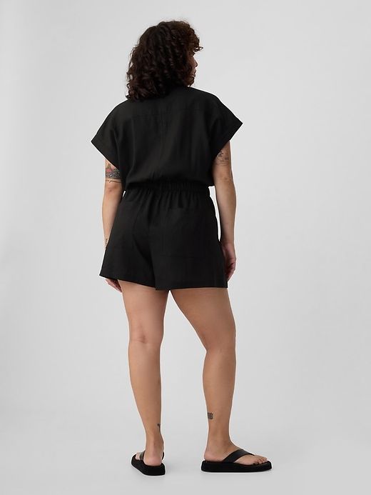 Linen-Blend Utility Romper sold by GAP product image thumbnail 5