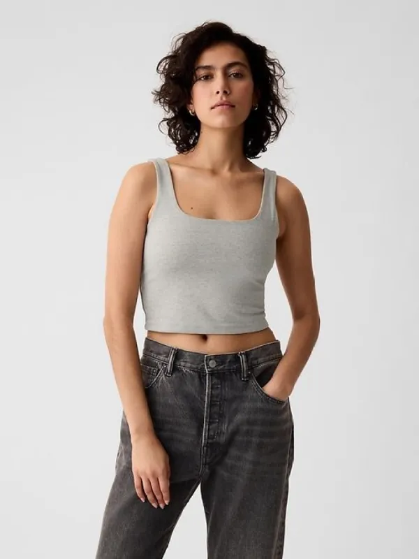 Compact Jersey Cropped Tank Top sold by GAP