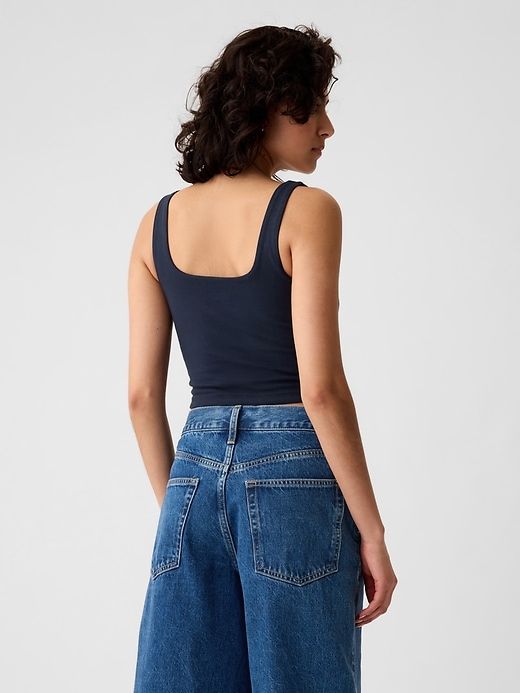 Compact Jersey Cropped Tank Top sold by GAP product image thumbnail 5