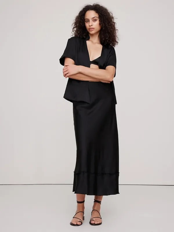 Satin Midi Skirt sold by Banana Republic