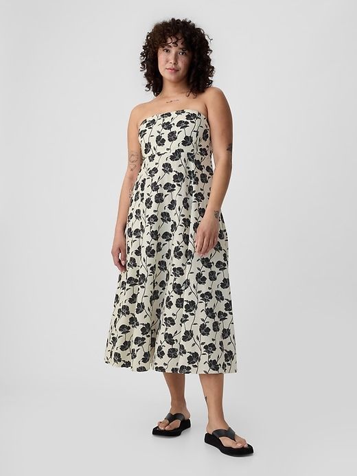 Linen-Blend Midi Dress sold by GAP product image thumbnail 4