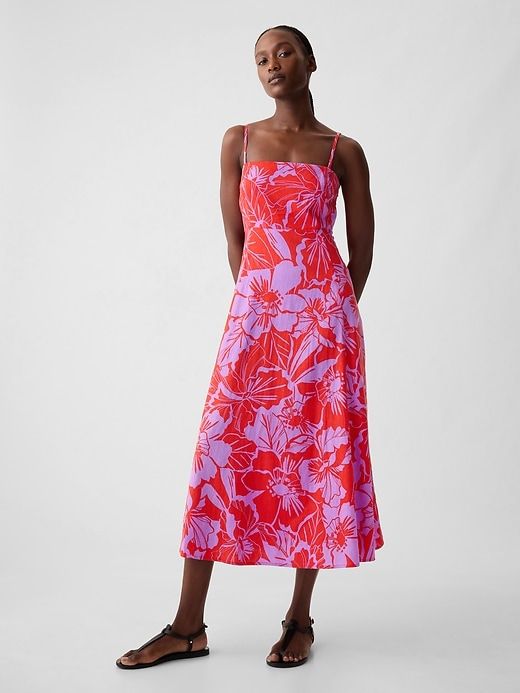 Linen-Blend Midi Dress sold by GAP