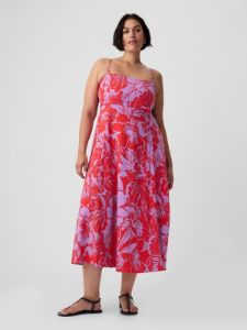 Linen-Blend Midi Dress sold by GAP