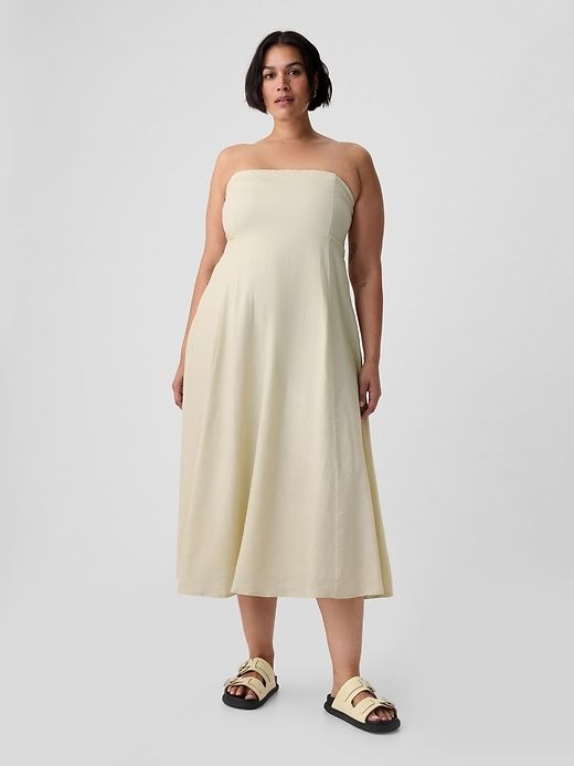 Linen-Blend Midi Dress sold by GAP product image thumbnail 4