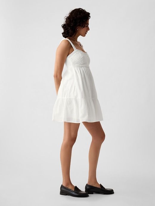 Crinkle Gauze Mini Dress sold by GAP product image thumbnail 3