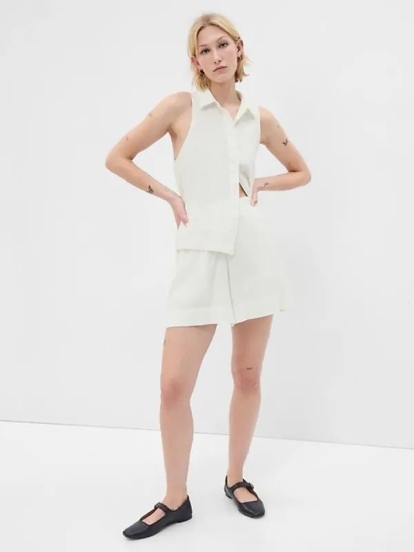 Linen-Blend Shirt sold by GAP