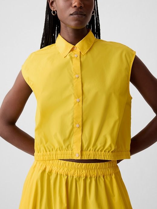 Cropped Poplin Shirt sold by GAP product image thumbnail 4