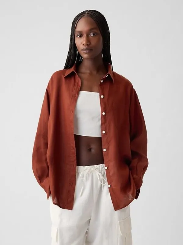 100% Linen Big Shirt sold by GAP