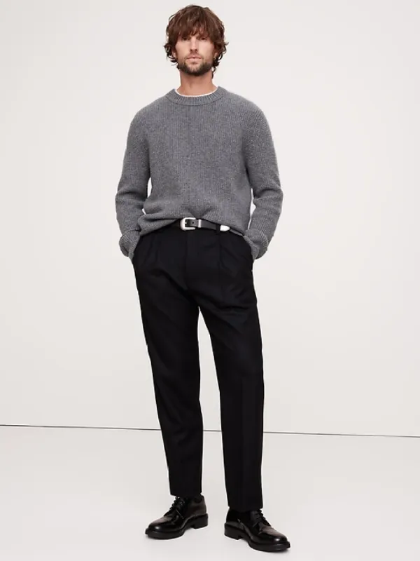 Merino-Cashmere Waffle-Knit Sweater sold by Banana Republic