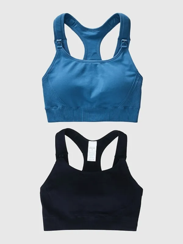Ingrid and Isabel Basics Maternity Seamless Nursing Sports Bra 2 Pack sold by GAP