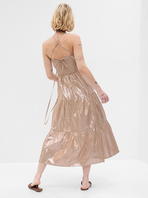 Metallic Tie-Back Tiered Maxi Dress sold by GAP product image thumbnail 2