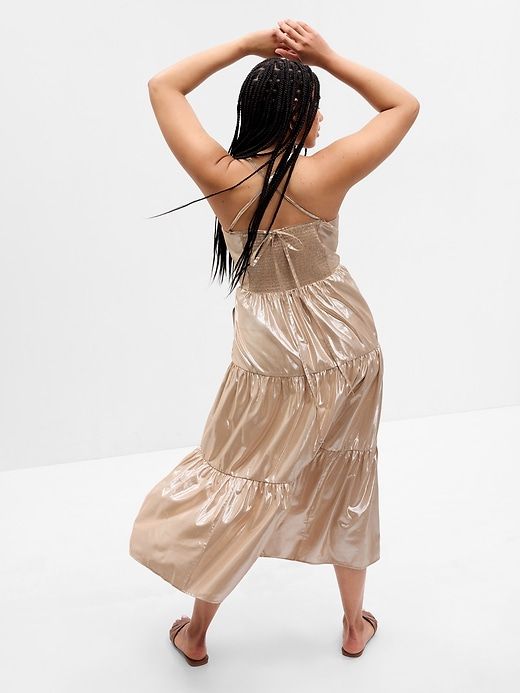 Metallic Tie-Back Tiered Maxi Dress sold by GAP product image thumbnail 5