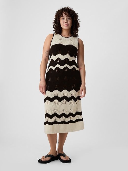 Crochet Midi Sweater Dress sold by GAP product image thumbnail 4
