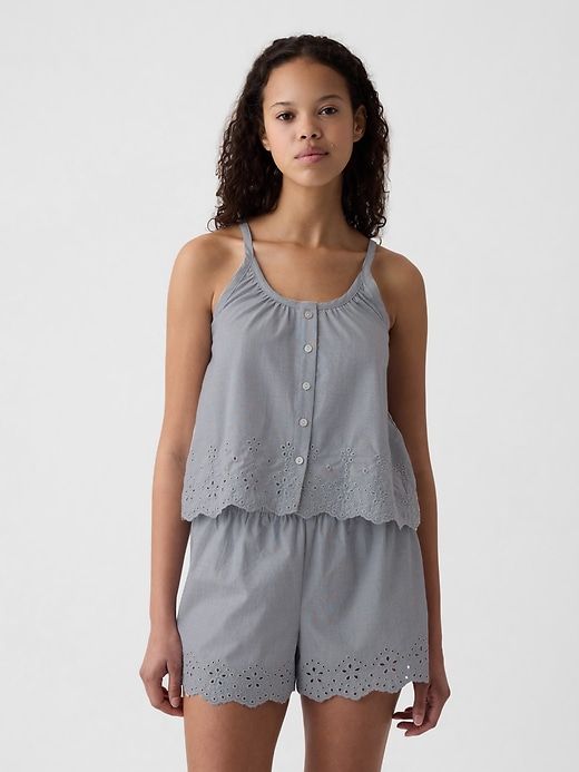 Eyelet Poplin PJ Tank Top sold by GAP