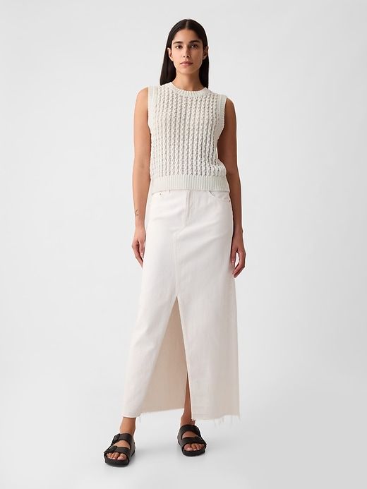 Linen-Cotton Textured Tank Top sold by GAP product image thumbnail 3