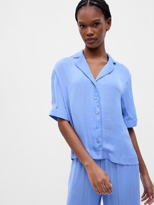 Satin PJ Shirt sold by GAP