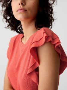 Essential Rib Flutter Sleeve Shirt sold by GAP