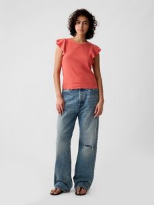 Essential Rib Flutter Sleeve Shirt sold by GAP