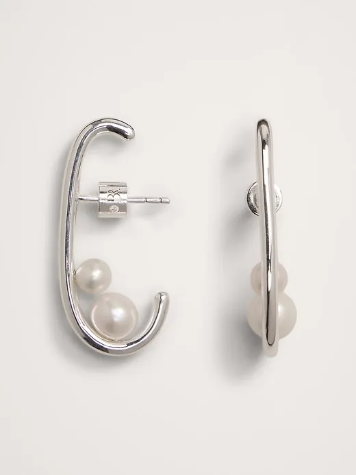 Pearl Duo Hoop Earrings sold by Banana Republic