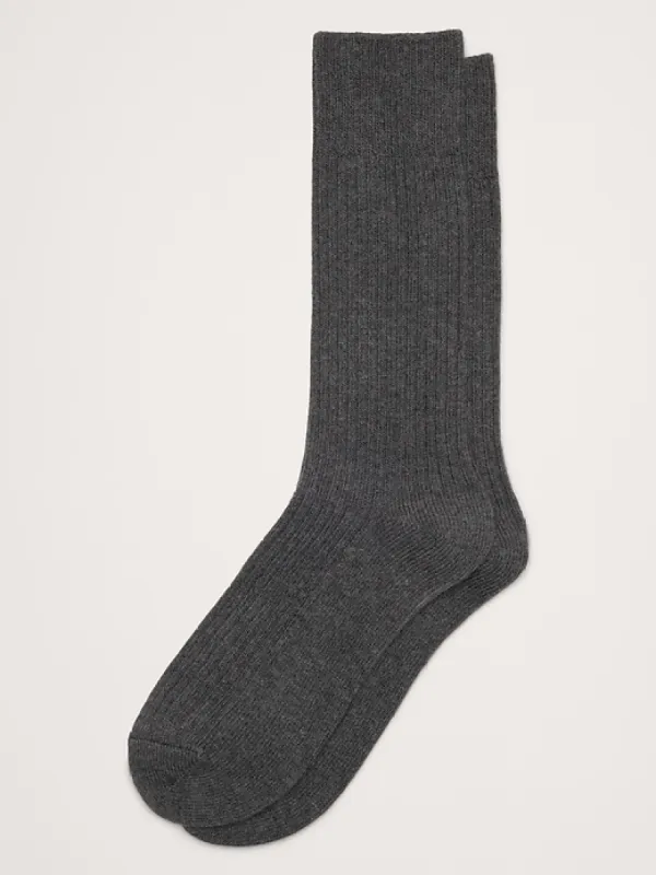 Ribbed Trouser Sock With Cashmere sold by Banana Republic
