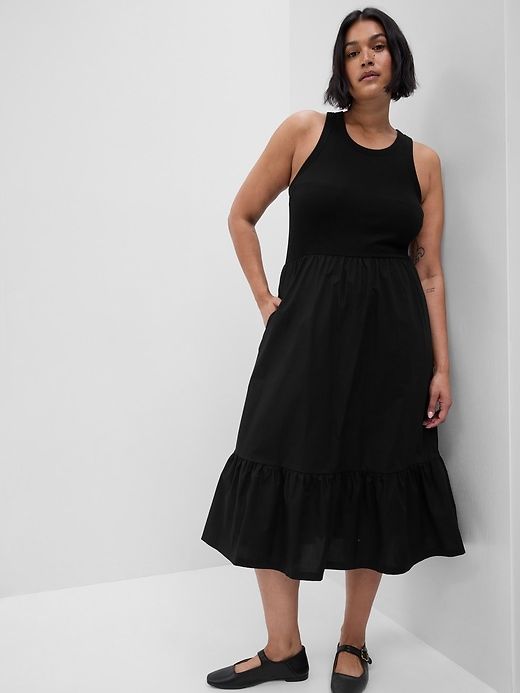 Mixed Media Midi Dress sold by GAP product image thumbnail 4