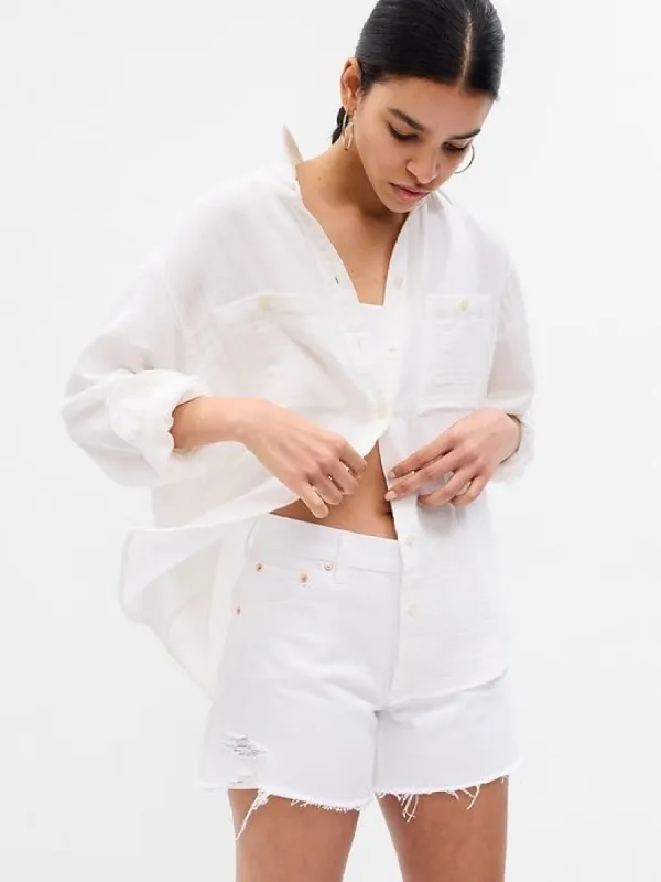 Crinkle Gauze Big Shirt sold by GAP