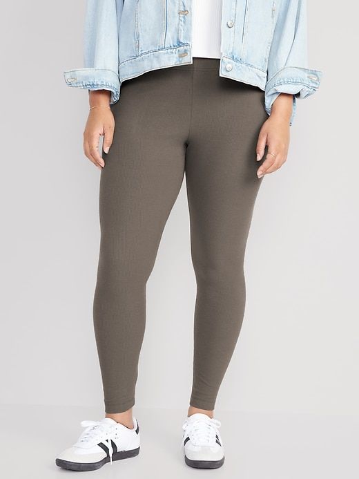 High Waisted Rib-Knit Leggings For Women sold by GAP product image thumbnail 5