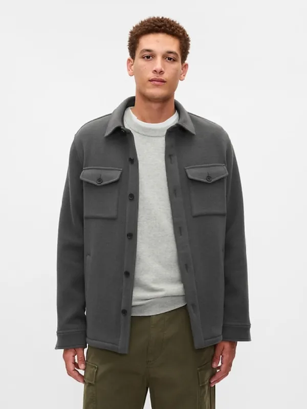Wool-Blend Utility Shirt Jacket sold by GAP