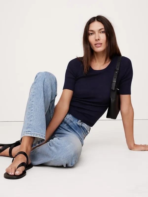 Featherweight Cashmere Scoop-Neck Sweater sold by Banana Republic