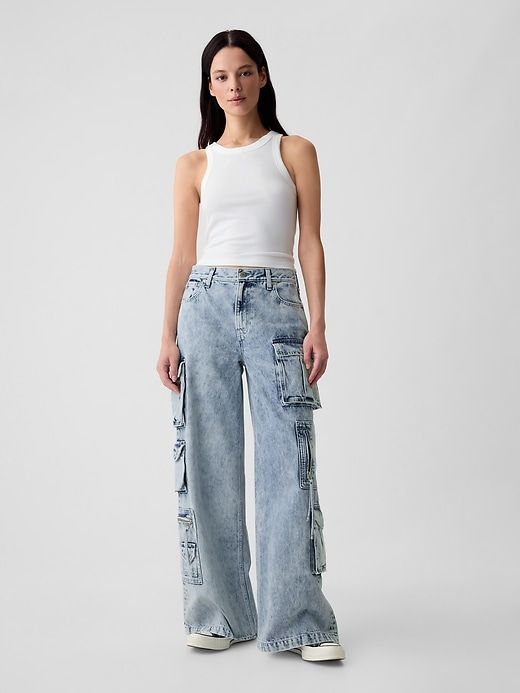 Mid Rise Cargo Baggy Jeans sold by GAP