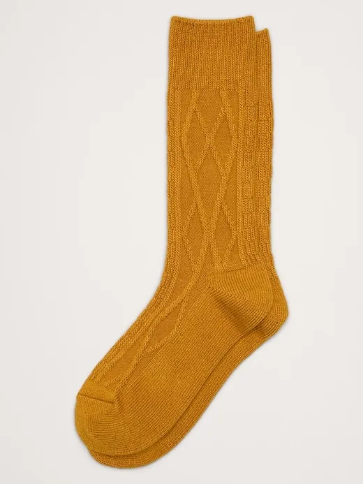 Cable-Knit Sock with Cashmere sold by Banana Republic