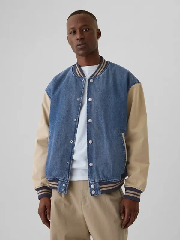 Denim Varsity Jacket sold by GAP