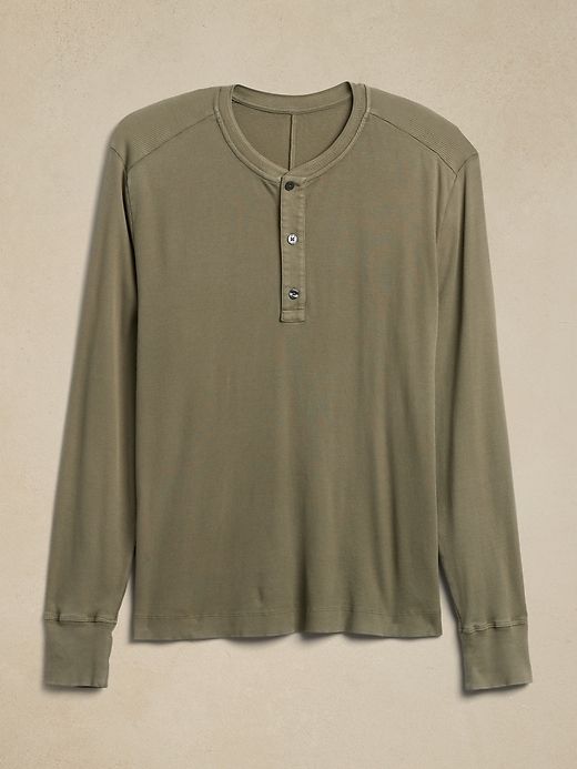 Authentic Ribbed Cotton Henley sold by Banana Republic product image thumbnail 4