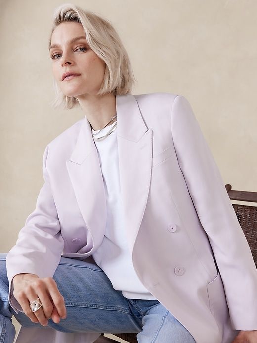 Alix Oversized Italian Satin Blazer sold by Banana Republic product image thumbnail 3