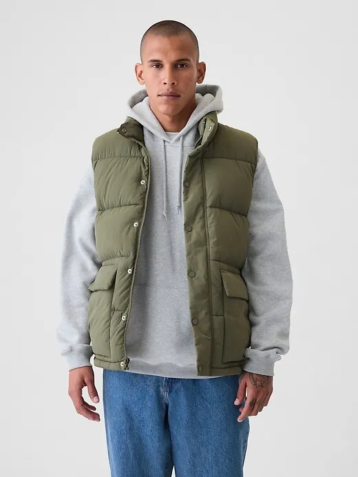 Recycled Nylon Puffer Vest sold by GAP