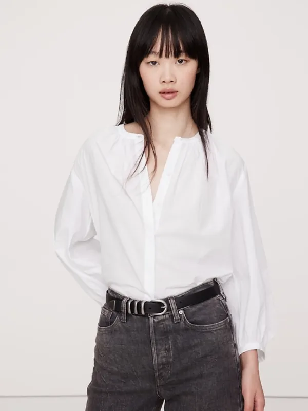 Cotton Voile Shirred Blouse sold by Banana Republic