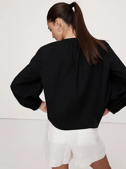 Cotton Voile Shirred Blouse sold by Banana Republic product image thumbnail 2