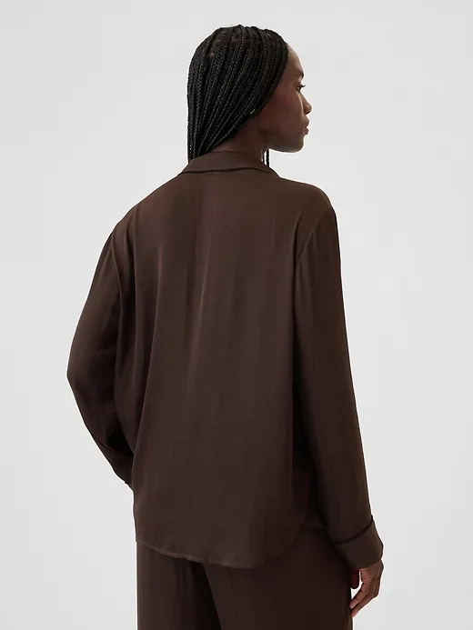 Satin PJ Shirt sold by GAP product image thumbnail 2