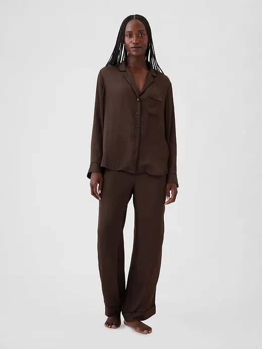 Satin PJ Shirt sold by GAP product image thumbnail 3