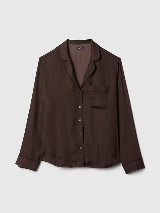 Satin PJ Shirt sold by GAP product image thumbnail 4