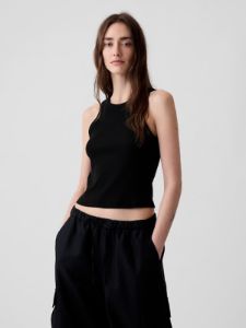 Modern Rib Cropped Halter Top sold by GAP