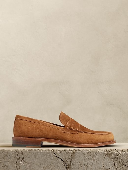 Amir Suede Penny Loafer sold by Banana Republic