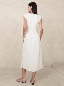Lina Linen Midi Dress sold by Banana Republic