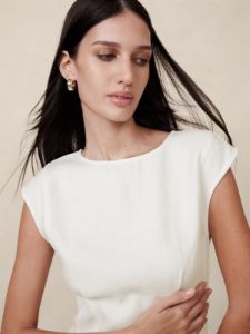 Lina Linen Midi Dress sold by Banana Republic