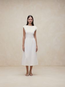 Lina Linen Midi Dress sold by Banana Republic